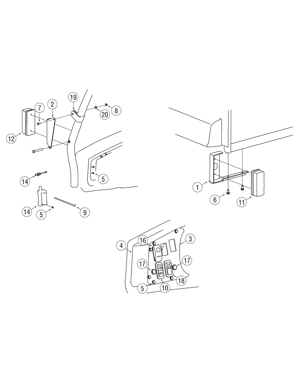 Turn Signal-Brake Lights Diagram and Parts List for 239 39A100 Cub Cadet Lawn Tractor Accessories
